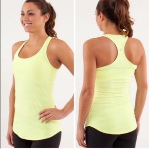 Lululemon Cool Racerback Tank Striped Rib Yellow 6